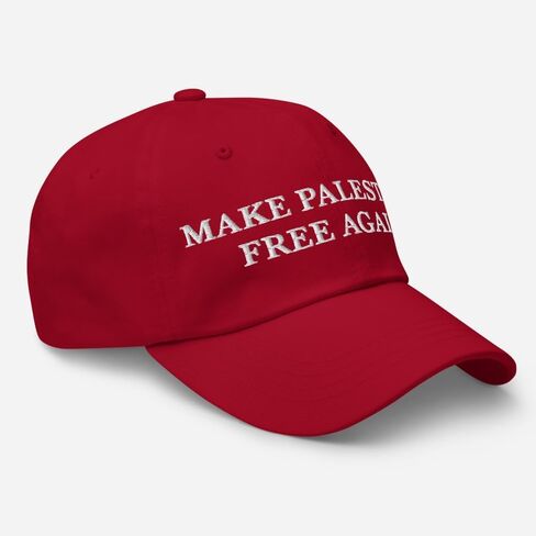 Make Palestine Free Again Hat - Palestinian Flag Embroidery Adjustable Cotton Dad Cap in Saudi Arabia