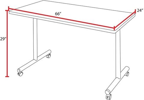 Regency Kobe 48 by 24-Inch Mobile Training Table, Grey in Saudi Arabia