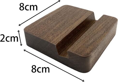 Natural Black Walnut Wood Phone Stand, Round Edge, Single Slot, 2 x 8 x 8 cm in Kuwait