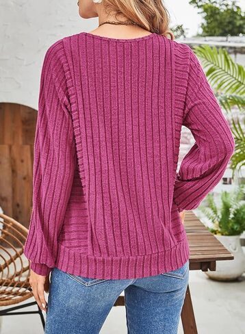 Dokotoo Womens Soft Long Sleeve Crewneck Shirts Fall Casual Loose Fit Knit Tops Blouses in Saudi Arabia