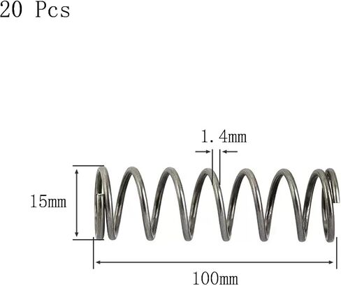 Compression Spring Steel, Compression Spring, Spring Steel, 14 mm OD, 1.4 mm Wire Diameter, 20 mm Free Length, 20 Pcs(1.4x15x80 mm) in Saudi Arabia
