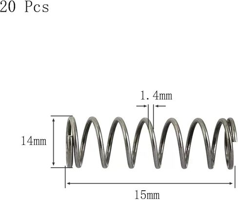 Compression Spring Steel, Compression Spring, Spring Steel, 14 mm OD, 1.4 mm Wire Diameter, 20 mm Free Length, 20 Pcs(1.4x15x80 mm) in Kuwait