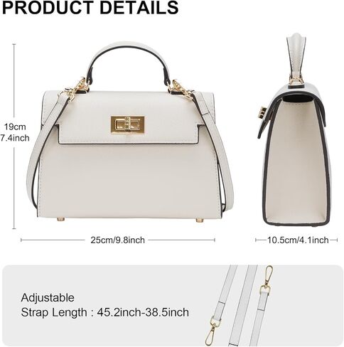 حقيبة كروس من الجلد والمحافظ للنساء - حقائب يد الكتف الفاخرة مع حقيبة جسم عبر حزام قابل للتعديل in Kuwait