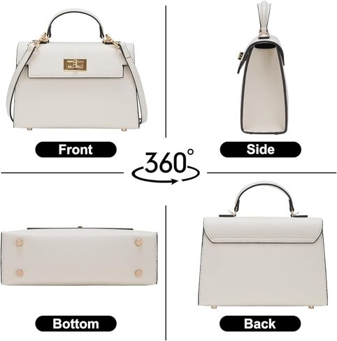 حقيبة كروس من الجلد والمحافظ للنساء - حقائب يد الكتف الفاخرة مع حقيبة جسم عبر حزام قابل للتعديل in Kuwait