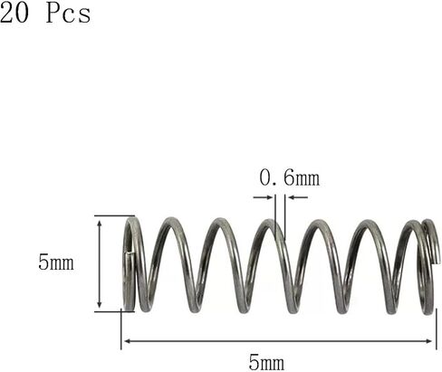 Compression Spring Steel, Compression Spring, Spring Steel, 6 mm OD, 0.6 mm Wire Diameter, 30 mm Free Length, 20 Pcs(0.6x6x35 mm) in Kuwait