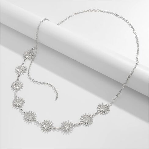 Simple Sunflower Waist Chain Belt Bikini Sun Waist Chains Jewelry Summer Beach Belly Chain Metal Link Chain Belt for Women in Saudi Arabia