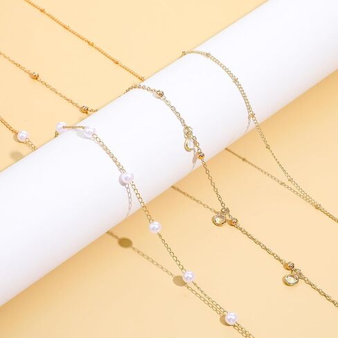3pcs سلاسل جسم مطلية بالذهب مقاوم للماء حبات الخصر المثيرة سلسلة بوهو شاطئ الخصر سلاسل البطن سلسلة إكسسوارات المجوهرات ذات الطبقات اليومية للأحزمة اليومية للنساء in Saudi Arabia