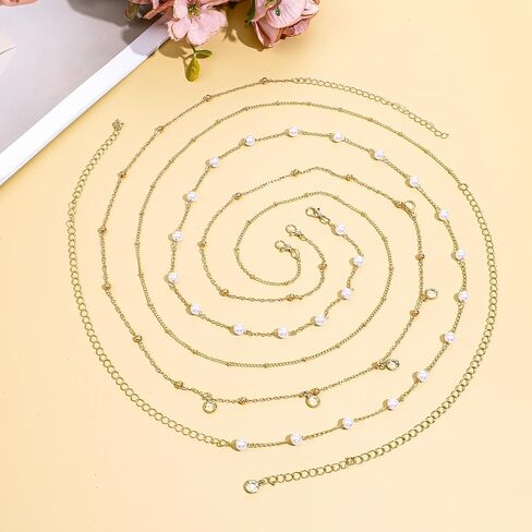 3pcs سلاسل جسم مطلية بالذهب مقاوم للماء حبات الخصر المثيرة سلسلة بوهو شاطئ الخصر سلاسل البطن سلسلة إكسسوارات المجوهرات ذات الطبقات اليومية للأحزمة اليومية للنساء in Saudi Arabia
