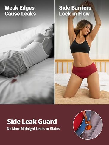 سلس البول Zero Leak للنساء ، 60 مل من فترة امتصاص الملابس الداخلية سلسة مريحة Hi-Waist ، سراويل ما بعد الولادة المقاومة للتسرب والقابلة للغسل ، وحق ما يصل إلى 8 سدادات عادية in Kuwait