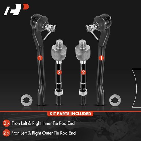 A-Premium Set of 4, Front Inner Outer Tie Rod End Kit, Compatible with Lexus LS430 2001-2006 in Saudi Arabia