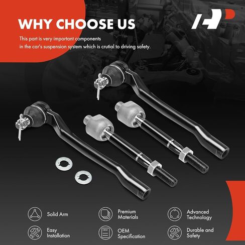 A-Premium Set of 4, Front Inner Outer Tie Rod End Kit, Compatible with Lexus LS430 2001-2006 in Saudi Arabia