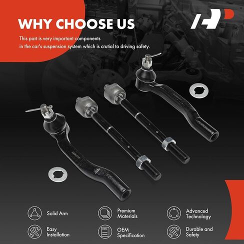 A-Premium Set of 4, Front Inner Outer Tie Rod End Kit, Compatible with Toyota Sienna 2003-2010 in Saudi Arabia