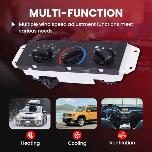 MOCA AC & Heater Control Switch يناسب 1999-2001 لجيب Wrangler All Engine مع تكييف الهواء ، 2002-2006 Rangler جميع المحرك مع تكييف الهواء ، محرك اليد اليمنى in Kuwait