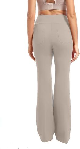 yoakuka flare yoga leggings for women tummy control work pants bell bottle bott wide wide with 4 mobicets in Kuwait