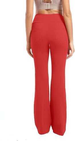 yoakuka flare yoga leggings for women tummy control work pants bell bottle bott wide wide with 4 mobicets in Kuwait