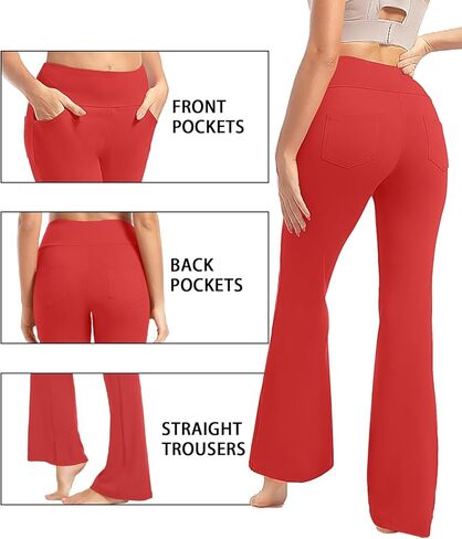 yoakuka flare yoga leggings for women tummy control work pants bell bottle bott wide wide with 4 mobicets in Kuwait