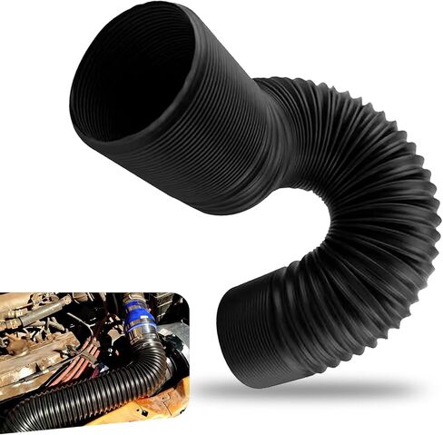 1 PC Car Stretchable Waterproof Air Intake Pipe, 9.8 "-39.3" Flexible Retractable Bendable Cold Air Guide Hose, 2.99" Modified Bellows Connecting Pipe Accessories, for Most Cars in Saudi Arabia
