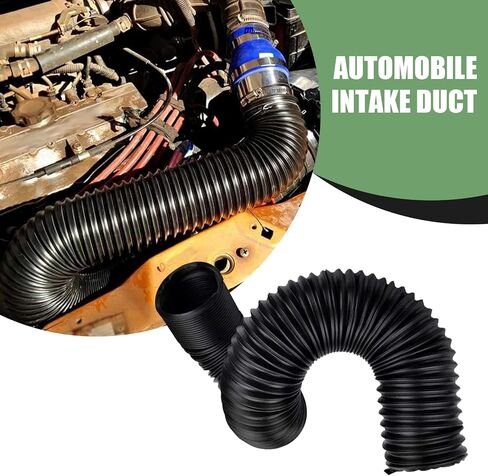 1 PC Car Stretchable Waterproof Air Intake Pipe, 9.8 "-39.3" Flexible Retractable Bendable Cold Air Guide Hose, 2.99" Modified Bellows Connecting Pipe Accessories, for Most Cars in Saudi Arabia