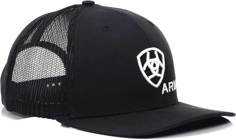 ARRIA.T Men's Shield Richardson 112 Snapback Cap – Black Front, White Mesh Back, Structured 6-Panel, Mid-Profile Trucker Hat, Adjustable Fit, Western Style Baseball Cap in Saudi Arabia