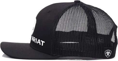 ARRIA.T Men's Shield Richardson 112 Snapback Cap – Black Front, White Mesh Back, Structured 6-Panel, Mid-Profile Trucker Hat, Adjustable Fit, Western Style Baseball Cap in Saudi Arabia