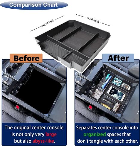 Center Console Organizer Tray Compatible with Toyota Tundra 2022 2023 2024 2025 and Sequoia 2023 2024 2025 Accessories, Insert Armrest Tray Secondary Storage Box Glove Compartment Organizer in Saudi Arabia