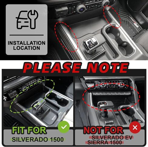 منظم وحدة التحكم في مركز Muslogy Center متوافق مع 2020-2025 Chevy Silverado/GMC Sierra 1500 Exclistories Insort Box Recole Presider (Jump Seat Only) - Upper Organizer in Saudi Arabia