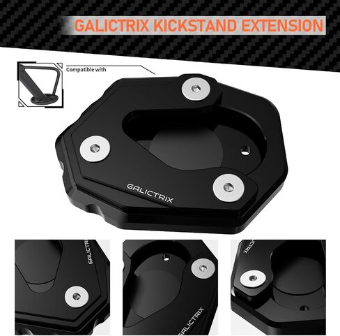 Motorcycle Kickstand Pad Foot Side Stand Enlarger Bracket Compatible with KAWASAKI VERSYS 1000 SE VERSYS 1000SE VERSYS 300 Versys-X 300 X250 (Black) in Saudi Arabia