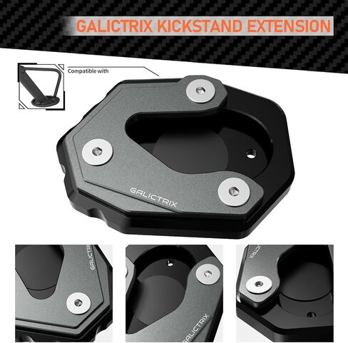 دراجة نارية Kickstand Pad Foot Side Stand Stand Bracket متوافق مع Kawasaki Versys 1000 SE Versys 1000se Versys 300 Versys-X 300 x250 (أسود) in Kuwait