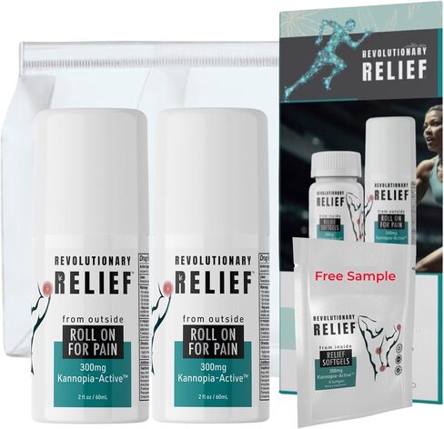 لفة تخفيف الألم الفورية مع 4 ٪ يدوكائين ・ 230400mg مستخلص القنب (= 300mg kannopiaactive) ・ ما بعد الجراحة والدعم الإصابة ・ Arnica ・ الطبيب الموصى به للعصب ・ المفصل ・ صحة ・ عينة حرة* (2pack) in Saudi Arabia