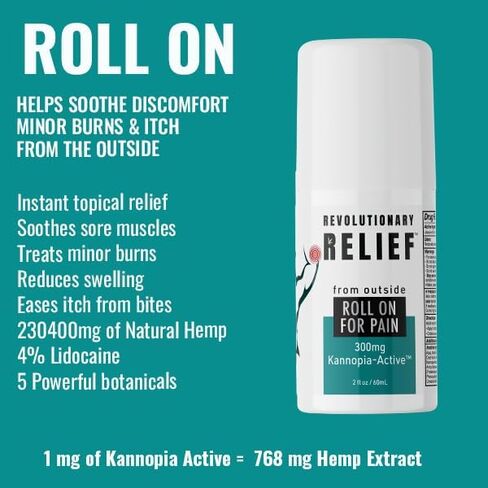 لفة تخفيف الألم الفورية مع 4 ٪ يدوكائين ・ 230400mg مستخلص القنب (= 300mg kannopiaactive) ・ ما بعد الجراحة والدعم الإصابة ・ Arnica ・ الطبيب الموصى به للعصب ・ المفصل ・ صحة ・ عينة حرة* (2pack) in Saudi Arabia