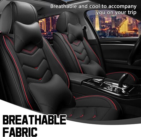 Car Seat Covers for Honda Fit 2007-2020, Stylish Sport Seat Cover, Premium Nappa Leather Car Seat Cover. Automobile Seat Covers Sets.(Luxury 2 Seats/Black) in Kuwait