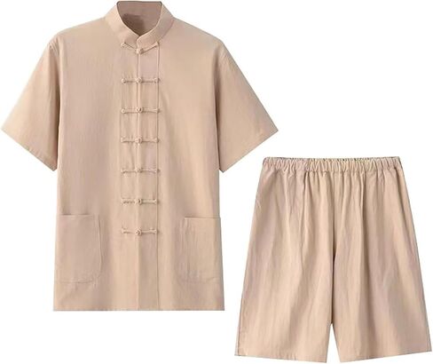 Unisex Kung Fu Uniform with Mandarin Collar, Long Sleeve Cotton Tai Chi Outfit for Performance or Practice (6 L) in Saudi Arabia