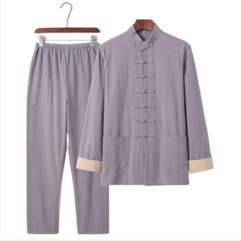 Martial Arts Uniform Cotton Kung Fu Suit with Buckle Closure, Traditional Tai Chi Clothing for Adults (4 M) in Saudi Arabia