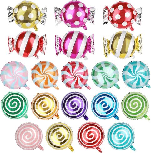 100 Pcs Happy Birthday Aluminum Foil Balloons for Birthday Party Decoration Supplies, 18 Inches Round Helium Floating Mylar Balloon (20 Patterns) in Kuwait