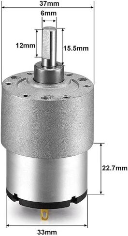 JGB37-520 DC Gear Motor, 12V/24V, 7-960RPM, 25kg/cm Torque, 37mm Gearbox, Metal Reducer (200rpm 12V Bracket Motor) in Saudi Arabia