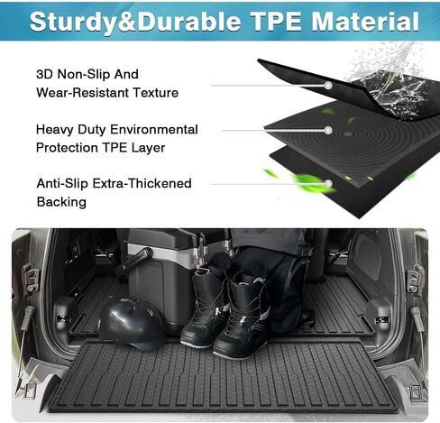 Mixsuper Cargo Liner for 2022-2025 Rivian R1S Cargo Mat Backrest Mat for R1S All Weather Trunk Mat Backrest Mat TPE Back Seat Cover Protector for R1S Accessories in Saudi Arabia