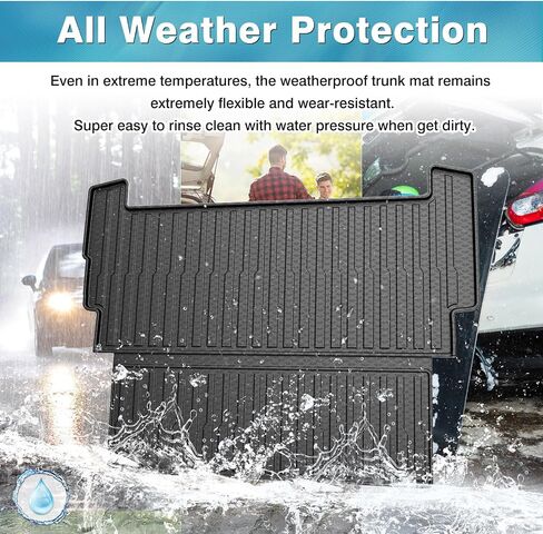 Mixsuper Cargo Liner for 2022-2025 Rivian R1S Cargo Mat Backrest Mat for R1S All Weather Trunk Mat Backrest Mat TPE Back Seat Cover Protector for R1S Accessories in Saudi Arabia