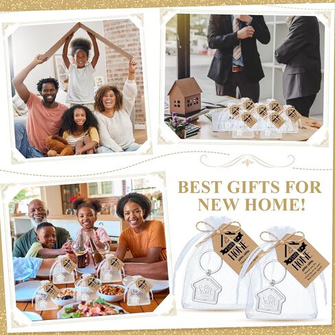 Estate Agent Gifts for Clients Sweet Home Keychain Thank You Cards and Organza Bags Real Estate in Saudi Arabia