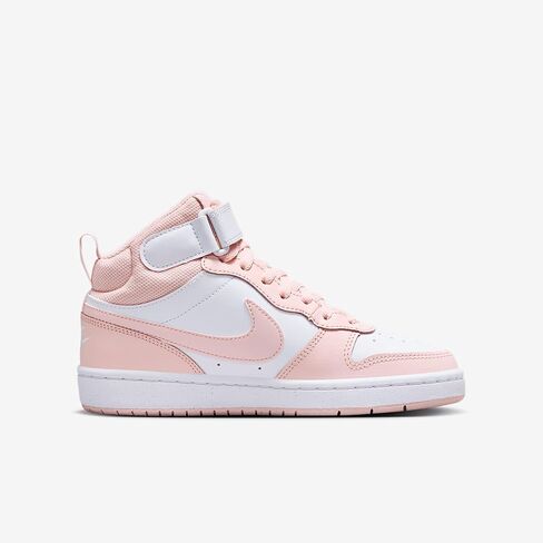 Nike Court Borough Mid 2 Big Kids 'Shoes (CD7782-122 ، White/Echo Pink) in Saudi Arabia