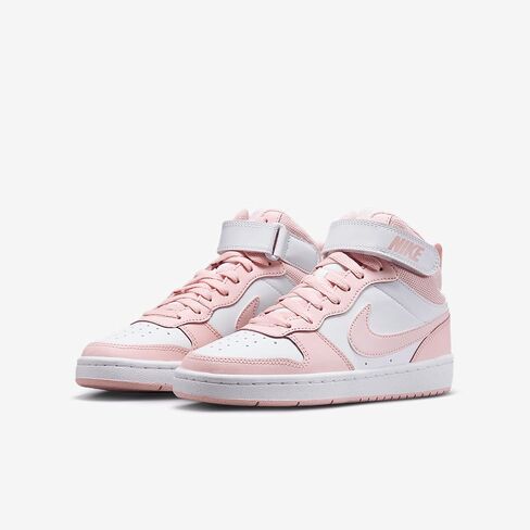 Nike Court Borough Mid 2 Big Kids 'Shoes (CD7782-122 ، White/Echo Pink) in Saudi Arabia