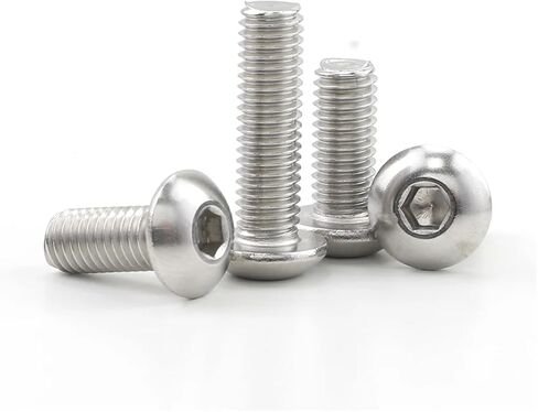 2-50 Pieces Allen Button Head Bolt, Stainless Steel, M2, M2.5, M3, M4, M5, M6, M8, Hexagon Round Head Screw, ISO7380(12mm, M5 10pcs) in Saudi Arabia