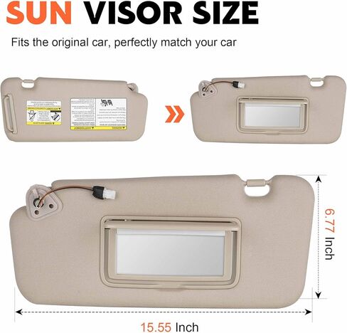 Beige Driver Left Side Sund Sun Visor Placent متوافق مع Nissan Murano 2009 2010 2011 2012 2013 2014 مع Light Reply 96401-1AA1B in Saudi Arabia