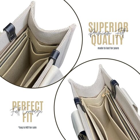 Divitize Premium Organizer compatible with Chloe Woody Tote Insert, Handmade Double Layered Felt Shaper for Medium Woody Tote Bag Organizer Insert, 2mm Thick (For Large Woody, Slate Grey) in Saudi Arabia