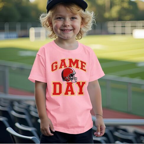 قميص كرة قدم لطفلة صبي فتاة مضحكة لعبة يوم GRAPHIC THERET THERT Kids Sports Fans Summer Summer Short Sleeve Tops in Kuwait