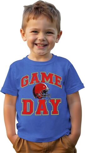 قميص كرة قدم لطفلة صبي فتاة مضحكة لعبة يوم GRAPHIC THERET THERT Kids Sports Fans Summer Summer Short Sleeve Tops in Kuwait