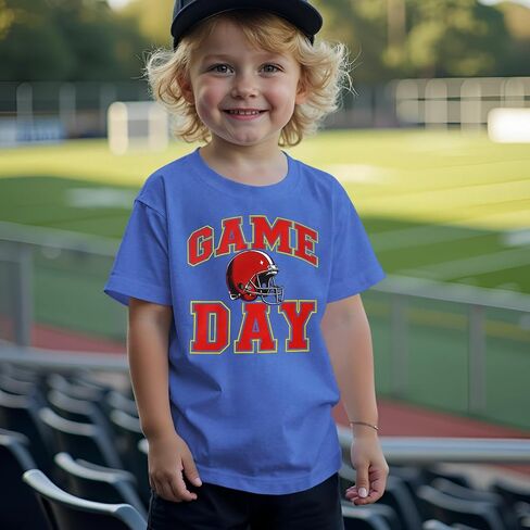 قميص كرة قدم لطفلة صبي فتاة مضحكة لعبة يوم GRAPHIC THERET THERT Kids Sports Fans Summer Summer Short Sleeve Tops in Kuwait