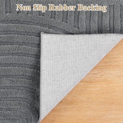 Pauwer 8x10 Washable Area Rugs for Living Room Modern Grey Solid Color Soft Fluffy Rugs for Bedroom Non Slip Boho Accent Indoor Mat Floor Carpet Cover for Kids Room Dining Room Kitchen Office in Saudi Arabia