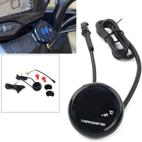 Cnfang4 Universal LCD Motorcycle Handlebar Mount Black Clock Temperature Thermometer For Most Motorcycles ATV Go Karts Quads Sport Dirt Bike Motocross Off Roads in Saudi Arabia