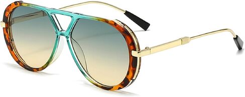Oversized Pilot Sunglasses for Women Men Trendy,Large Big Double beam Designer Fashion Vintage Shades Retro Sun Glasses in Kuwait