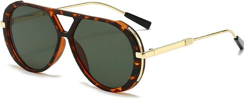 Oversized Pilot Sunglasses for Women Men Trendy,Large Big Double beam Designer Fashion Vintage Shades Retro Sun Glasses in Kuwait